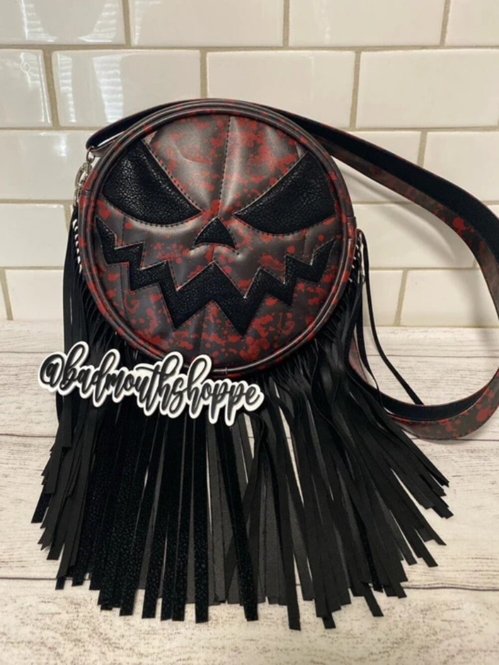 *Ayla Raven Sewtique Bloody Fringe Boho Halloween Pumpkin Purse
